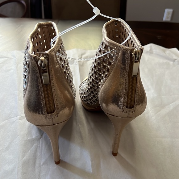 Alex Marie Livia Shimmer Embellished Peep Toe Heels - Picture 5 of 9